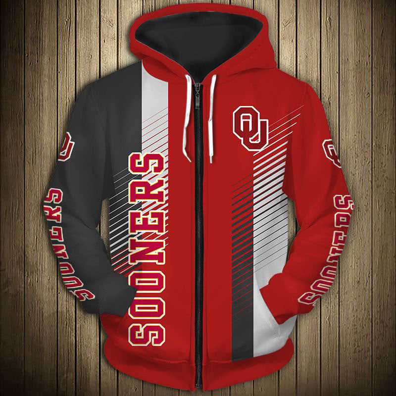 Oklahoma Sooners Striped Hoodie - Unleash The Spirit